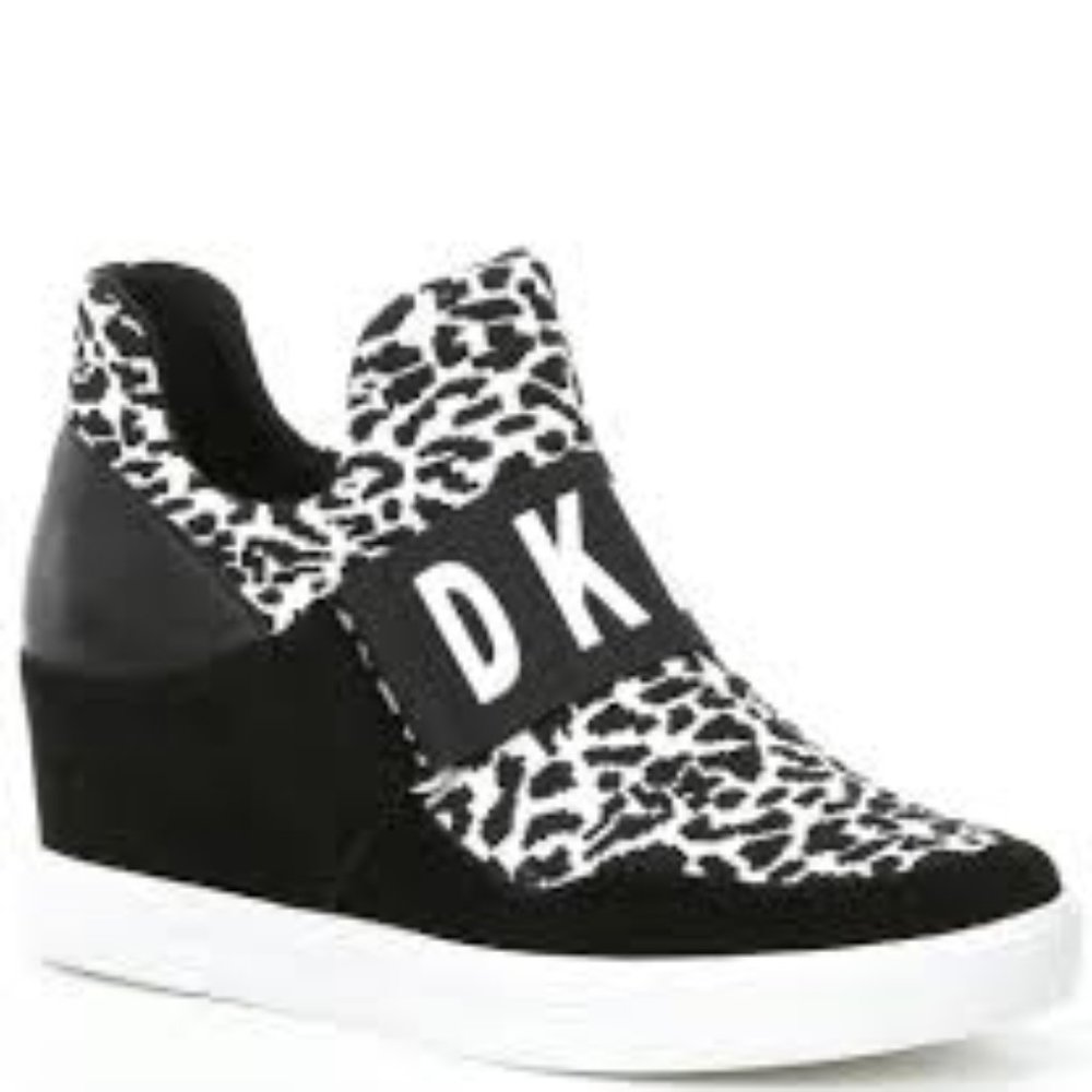 *SOLD* DKNY Cosmos Logo Wedge Slip On Sneakers - Picture 1 of 8